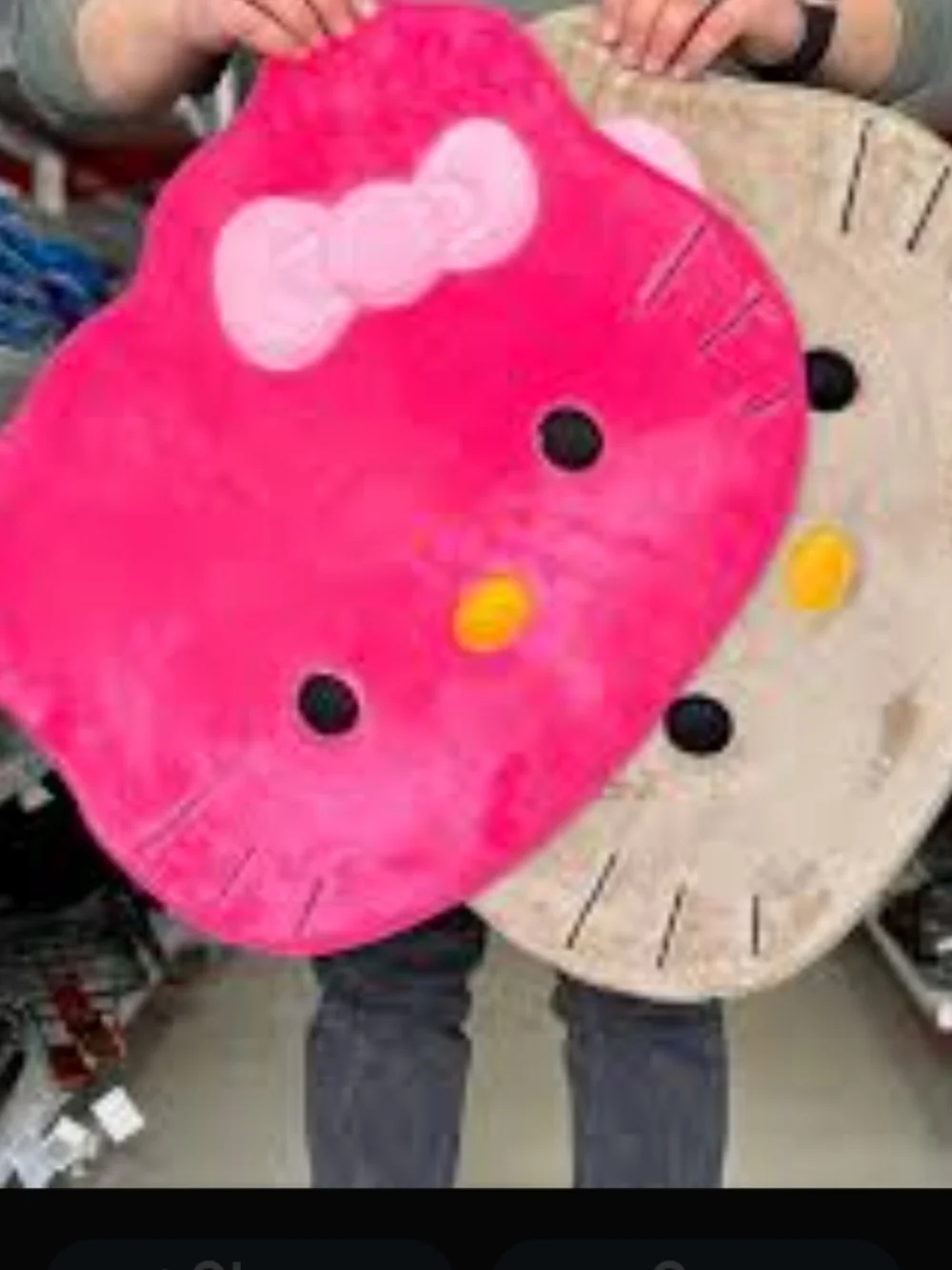 Pink Iconic Hello Kitty Shaped Plush Bath Mat/Floor Mat🆕✨🩷